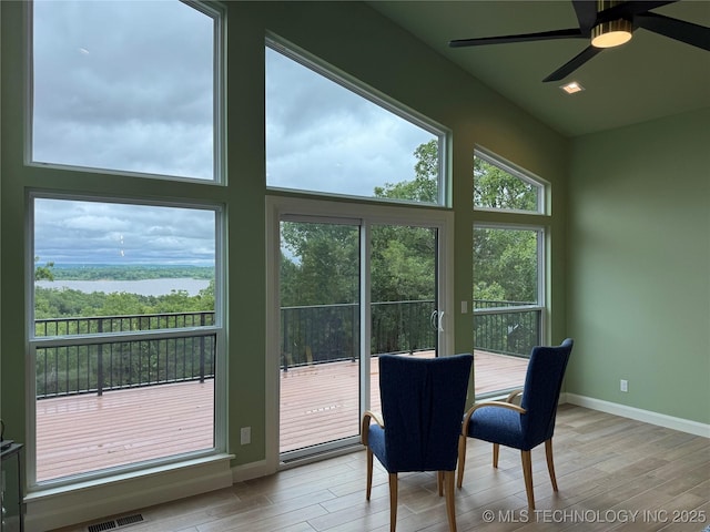659 Sleepy Hollow Ln, Cleveland, OK 74020 - sunroom / solarium with a water view