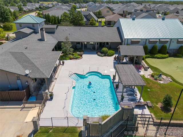 1228 W 85th Ct S, Tulsa, OK 74132 - aerial view of residential area with a pool