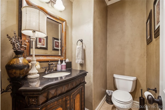 6317 E 110th St, Tulsa, OK 74137 - bathroom featuring vanity, toilet, and baseboards