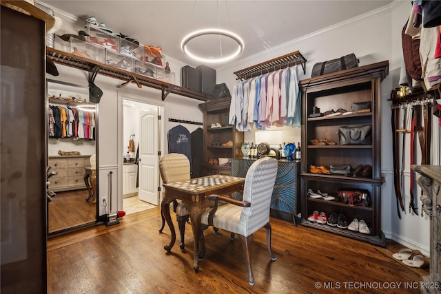 6317 E 110th St, Tulsa, OK 74137 - walk in closet with wood finished floors