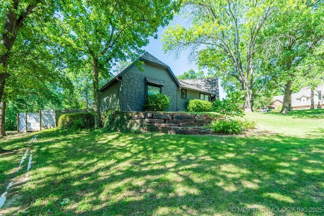 3017 E 88th St, Tulsa, OK 74137 - view of side of property with a lawn