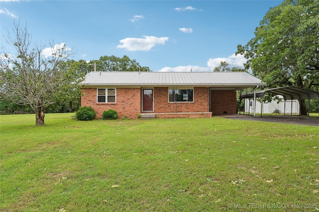 405 Dom Giaudrone, Mcalester, OK 74501 - single story home featuring asphalt driveway, a front lawn, entry steps, brick siding, and metal roof