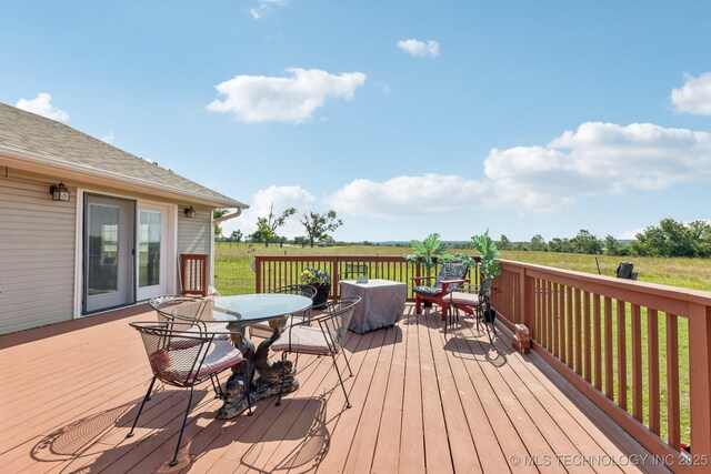 805 E 10th St, Claremore, OK 74017 - deck featuring outdoor dining area