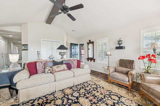 805 E 10th St, Claremore, OK 74017 - living area with a ceiling fan, baseboards, and wood finished floors