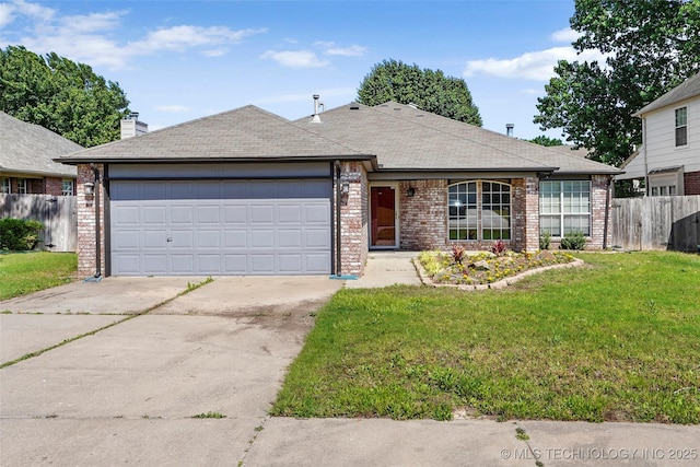 1309 N Willow Ave, Broken Arrow, OK 74012 - ranch-style house with brick siding, an attached garage, driveway, and a shingled roof