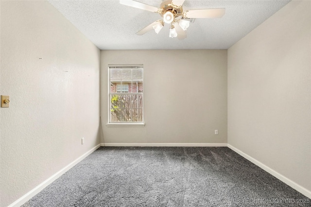 1309 N Willow Ave, Broken Arrow, OK 74012 - carpeted spare room featuring a ceiling fan, baseboards, and a textured ceiling