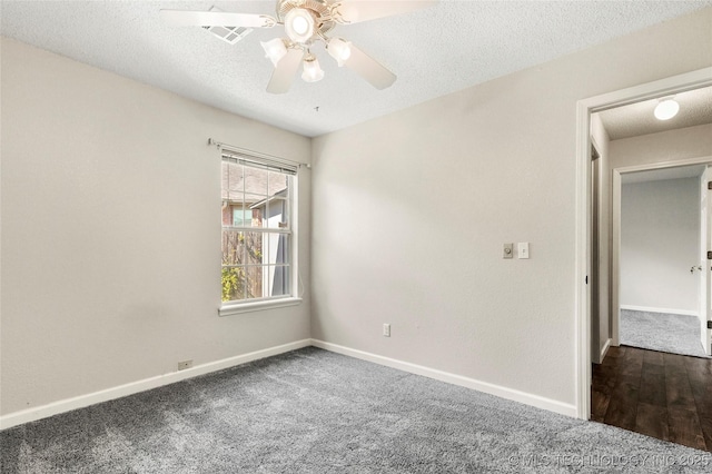1309 N Willow Ave, Broken Arrow, OK 74012 - carpeted empty room featuring a ceiling fan, baseboards, and a textured ceiling