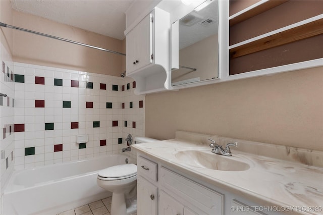 901 S Lions Ave, Broken Arrow, OK 74012 - full bath with vanity, toilet, bathtub / shower combination, and tile patterned floors