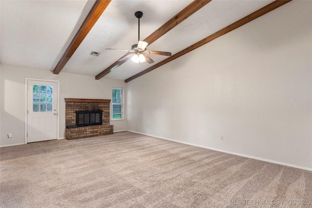 901 S Lions Ave, Broken Arrow, OK 74012 - unfurnished living room with carpet, a ceiling fan, baseboards, and a textured ceiling