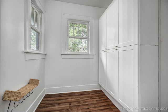 316 K St SW, Ardmore, OK 73401 - mudroom with baseboards and dark wood finished floors
