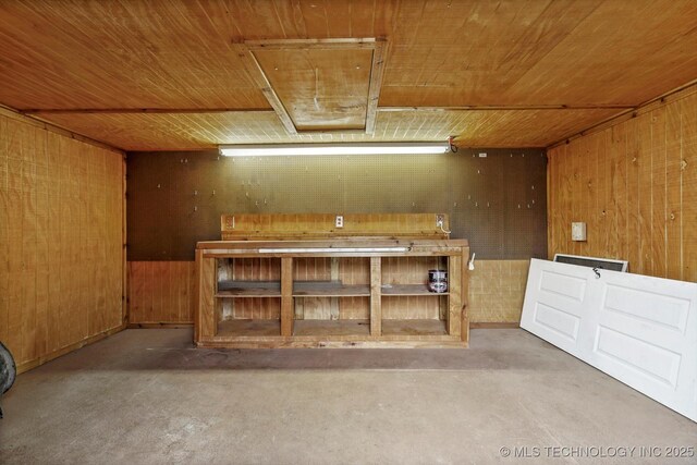 10128 E 34th St, Tulsa, OK 74146 - below grade area with wooden ceiling and wood walls