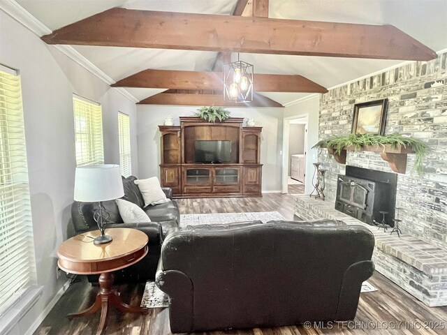 175 Johnson Rd, Broken Bow, OK 74728 - living area featuring wood finished floors and baseboards