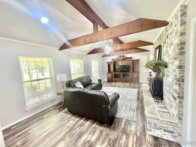 175 Johnson Rd, Broken Bow, OK 74728 - living area featuring wood finished floors and baseboards