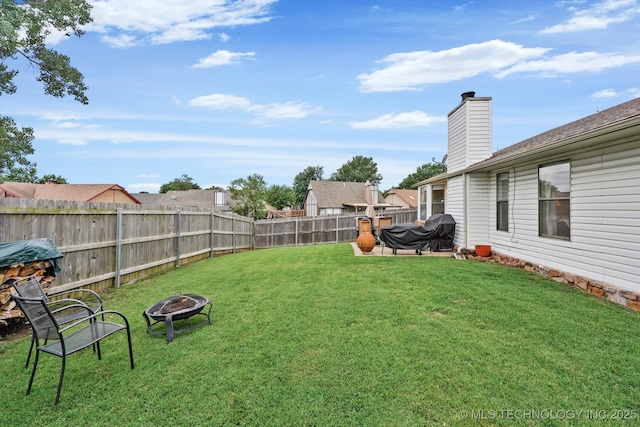 4407 W Lansing Pl, Broken Arrow, OK 74012 - view of yard with an outdoor fire pit