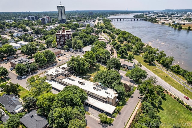 611 W 15th St Unit F1, Tulsa, OK 74127 - drone / aerial view of a notable bridge and a nearby body of water