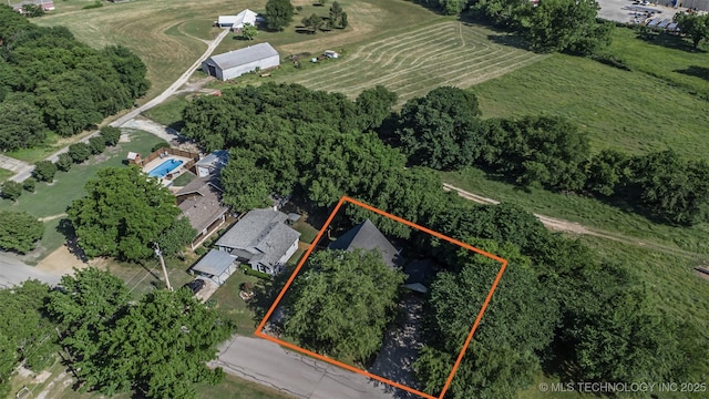 302 E Allen, Davis, OK 73030 - aerial view of sparsely populated area featuring property parcel outlined