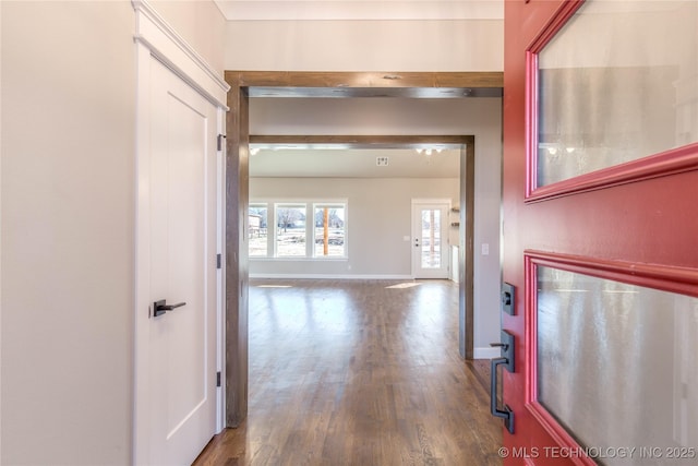 13801 N 54th E Ave, Collinsville, OK 74021 - hall with wood finished floors and baseboards