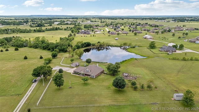 13100 S 4080th Rd, Oologah, OK 74053 - aerial view of property and surrounding area featuring a large body of water and rural landscape