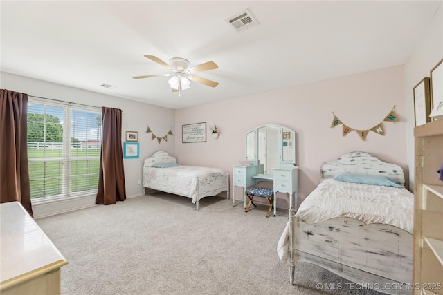 13100 S 4080th Rd, Oologah, OK 74053 - bedroom featuring carpet floors and ceiling fan