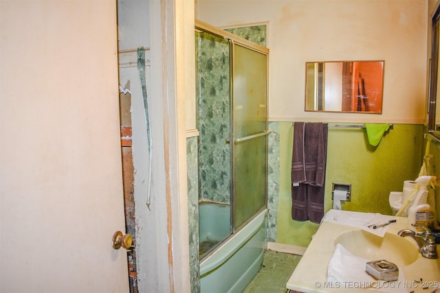 1108 E E Blf, Hugo, OK 74743 - bathroom with combined bath / shower with glass door and vanity