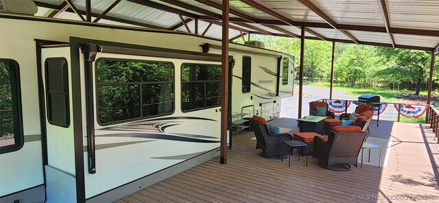 140 Last Resort Rd, Stigler, OK 74462 - sunroom / solarium with vaulted ceiling