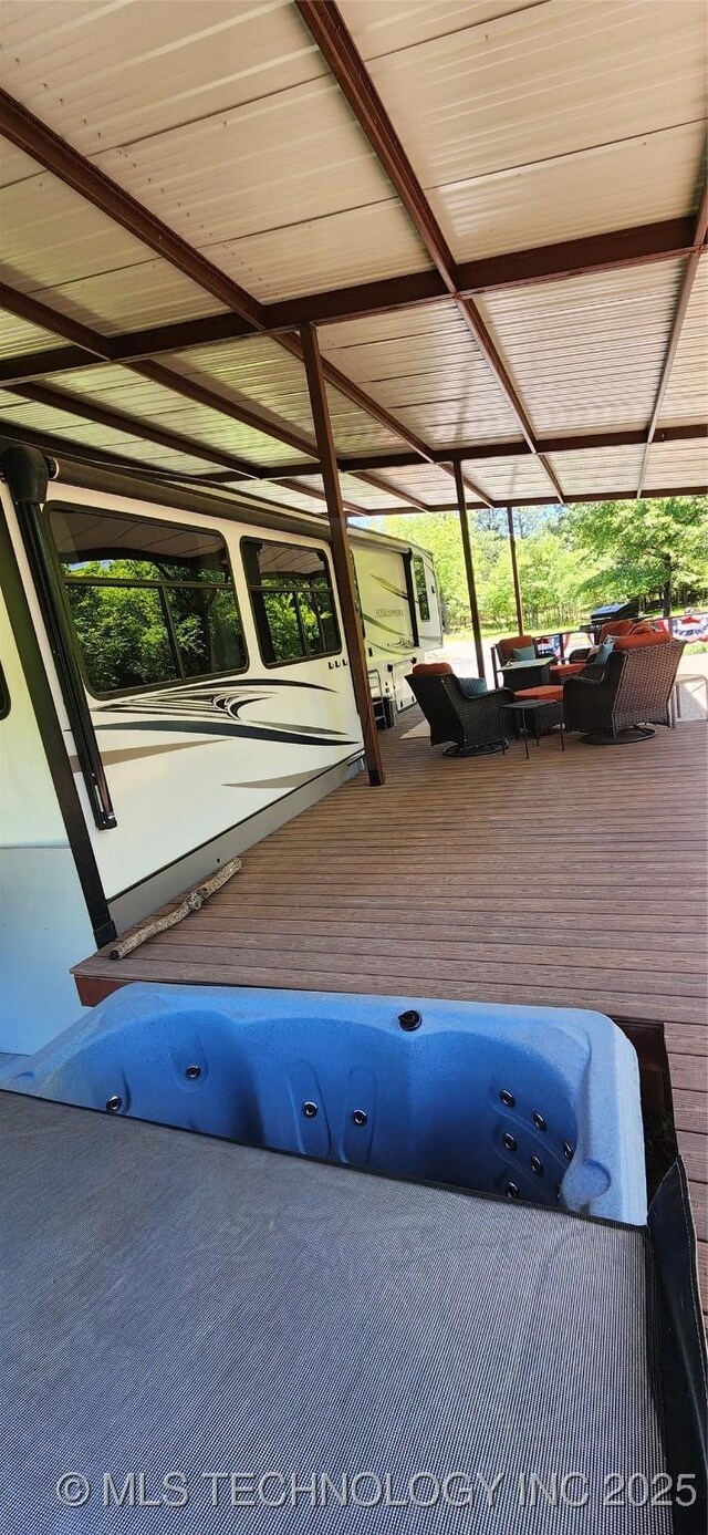 140 Last Resort Rd, Stigler, OK 74462 - view of patio / terrace with an outdoor hangout area and a wooden deck