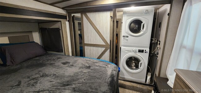 140 Last Resort Rd, Stigler, OK 74462 - laundry room with stacked washer and clothes dryer