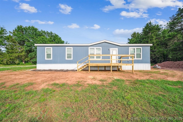 348939 E 750th Rd, Cushing, OK 74023 - rear view of property with a wooden deck and a yard