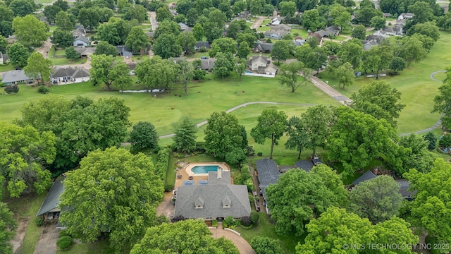 1209 Sherwood Ln, Broken Arrow, OK 74011 - aerial view of property and surrounding area with nearby suburban area and a tree filled landscape