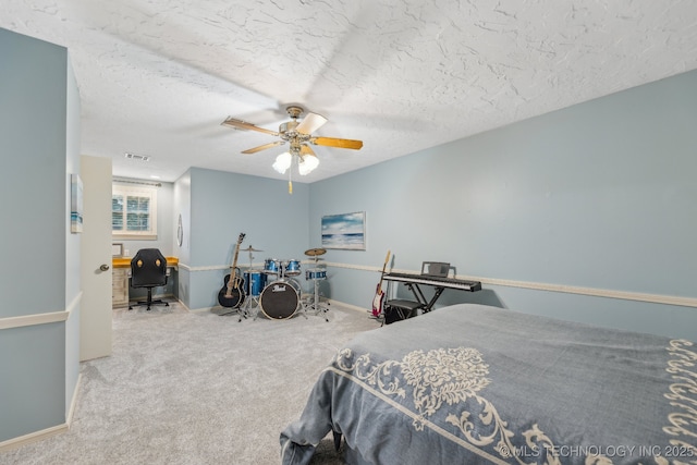 1209 Sherwood Ln, Broken Arrow, OK 74011 - carpeted bedroom featuring an office area, baseboards, and ceiling fan