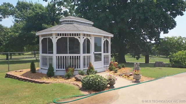 66235 S 320th Rd, Chouteau, OK 74337 - view of outbuilding with a sunroom and a gazebo