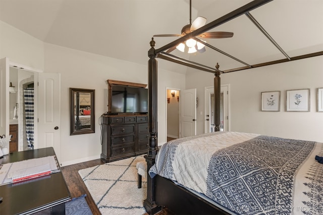 3117 S Hemlock Ct, Broken Arrow, OK 74012 - bedroom featuring wood finished floors, baseboards, and ceiling fan