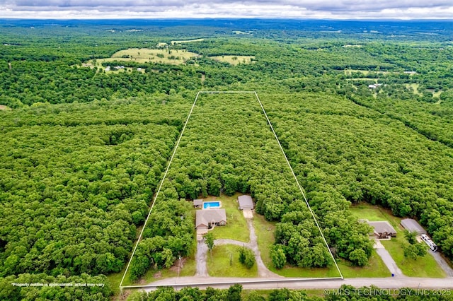 23532 N 5 Mile Rd, Fort Gibson, OK 74434 - view of property location with a forest and property parcel outlined