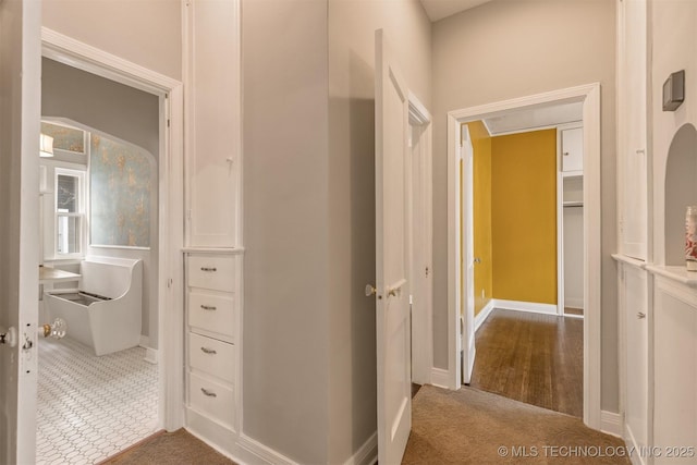 2305 E 13th St, Tulsa, OK 74104 - hallway featuring baseboards