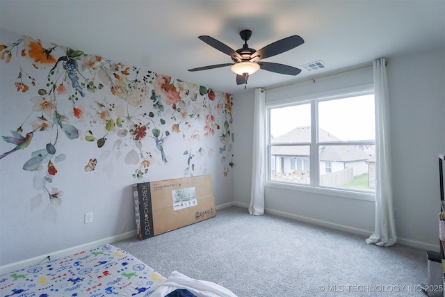 13657 S 21st Ct E, Bixby, OK 74008 - unfurnished bedroom with baseboards, carpet flooring, and a ceiling fan