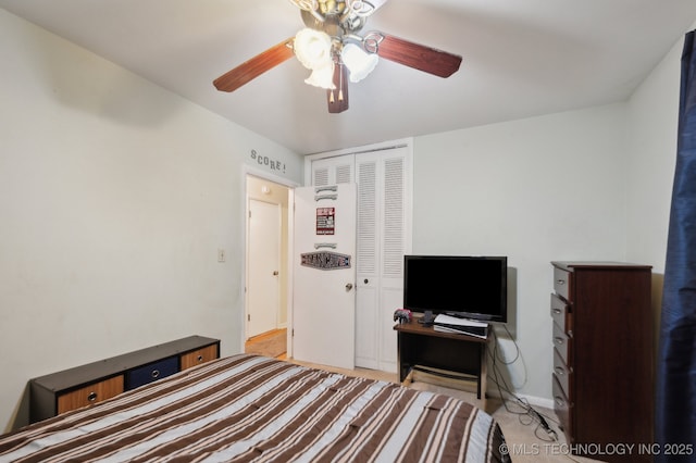 3823 S 88th E Pl, Tulsa, OK 74145 - bedroom with a closet and a ceiling fan