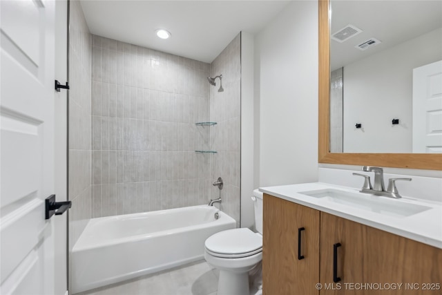 1448 N Main St Unit 2, Tulsa, OK 74106 - full bathroom featuring vanity, toilet, and shower / bath combination