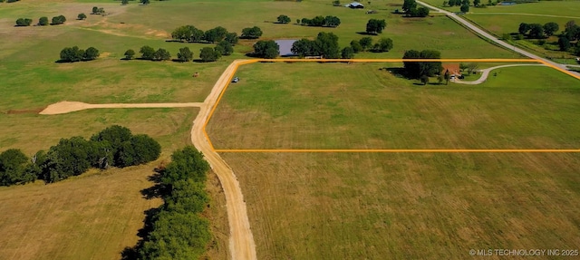 7235 Sunshine Rd, Davis, OK 73030 - aerial view of sparsely populated area with property boundaries highlighted and agricultural land