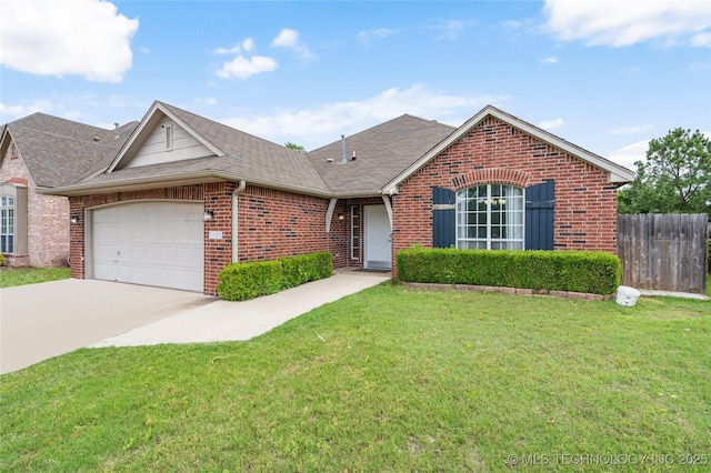 1105 N Joshua Ave, Broken Arrow, OK 74012 - view of front of home with brick siding, a garage, roof with shingles, and driveway