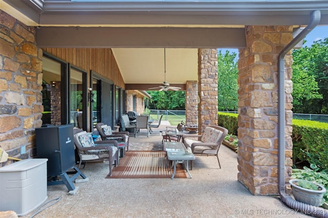 1485 Old Ketchum Rd, Langley, OK 74350 - view of patio with a ceiling fan
