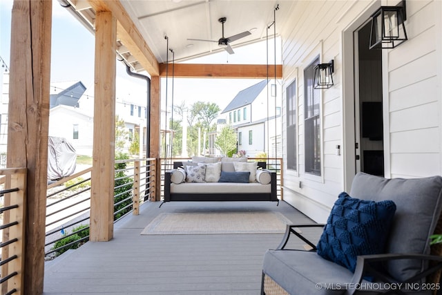 67 Lower Green Way Unit B, Carlton Landing, OK 74432 - porch with ceiling fan