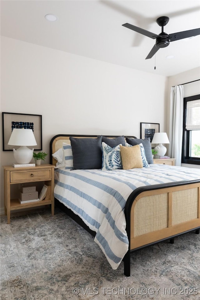 67 Lower Green Way Unit B, Carlton Landing, OK 74432 - bedroom featuring a ceiling fan and recessed lighting