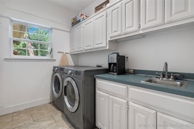 11937 S 18th St, Jenks, OK 74037 - laundry area featuring cabinet space, washer and dryer, and baseboards