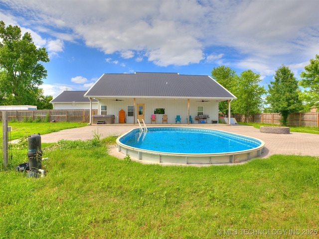 23814 E 91st St S, Broken Arrow, OK 74014 - view of pool featuring ceiling fan and a patio