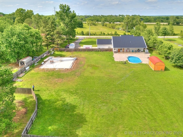 23814 E 91st St S, Broken Arrow, OK 74014 - view from above of property with a tree filled landscape and a pool area