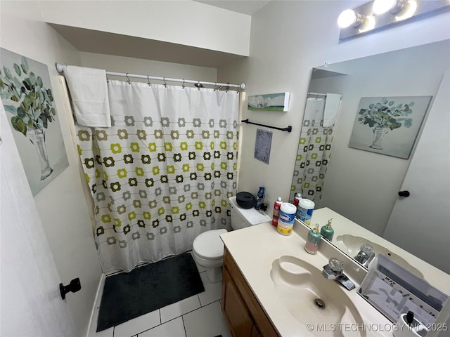 1700 S Cypress Ave, Broken Arrow, OK 74012 - full bath with vanity, tile patterned flooring, and a shower with curtain
