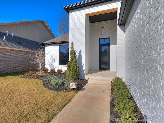4010 W Baton Rouge St, Broken Arrow, OK 74011 - property entrance featuring brick siding and a yard