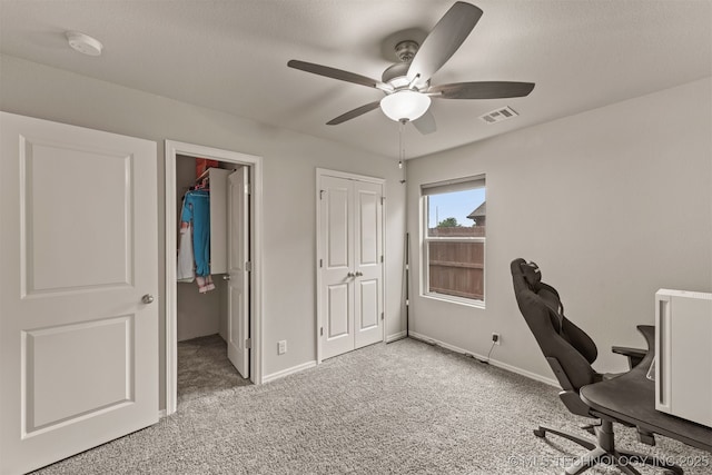 13010 E 122nd Pl, Collinsville, OK 74021 - office featuring a ceiling fan, light carpet, and baseboards