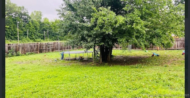 920 N Woodview Dr, Skiatook, OK 74070 - view of yard with a trampoline