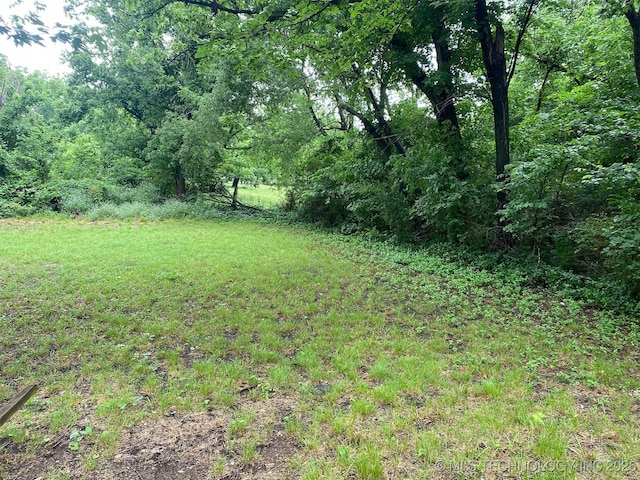 305 N 10th St, Hartshorne, OK 74547 - view of yard featuring a view of trees